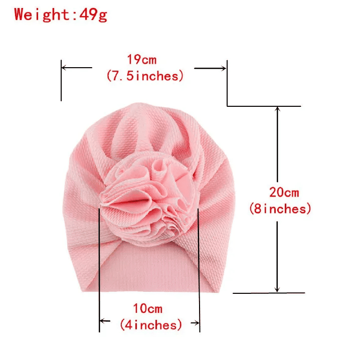 3-Pack Cute Floral Baby Turban & Beanie Caps for 0-18m Infant Girls