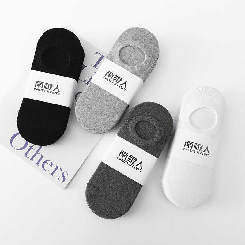 4 Pairs Men's Invisible No Show Liner Socks, Soft Breathable Thin Comfort