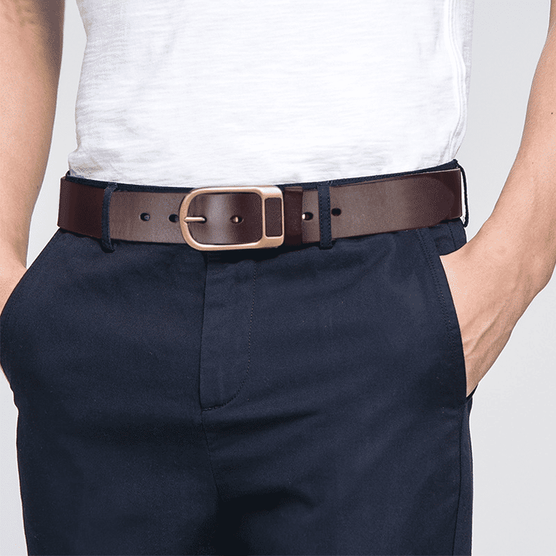 Men's Vintage Black PU Leather Belt with Stylish Needle Buckle