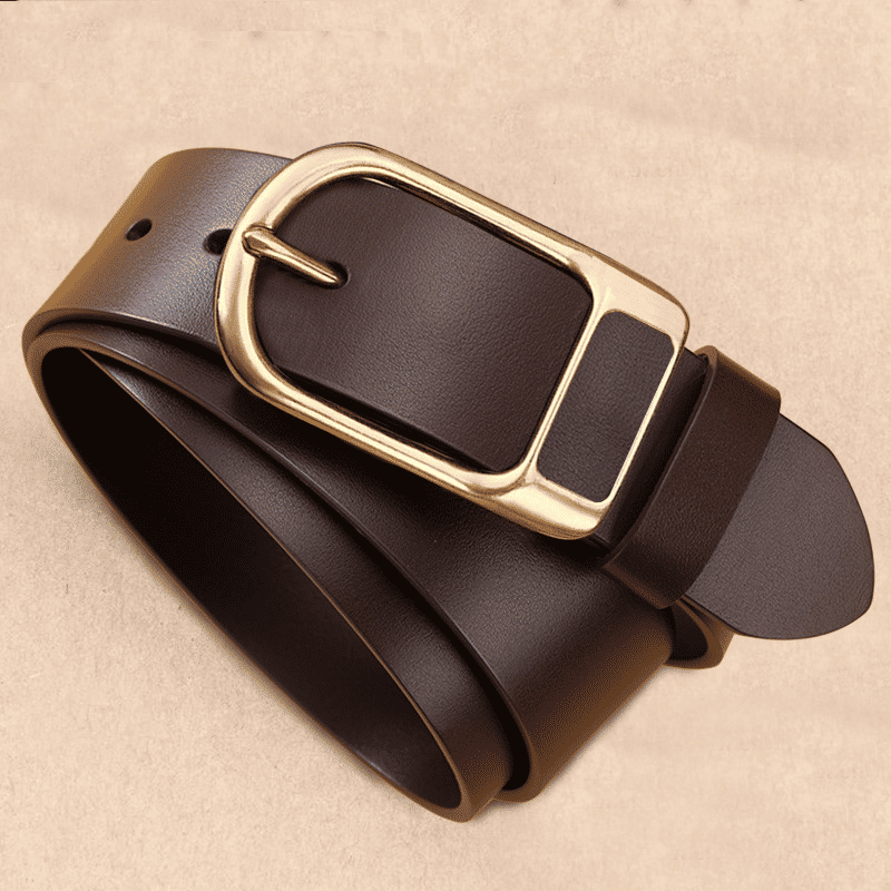 Durable Men's Vintage PU Leather Business Casual Belt with Adjustable Needle Buckle