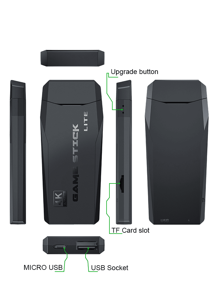 4K HD Retro Video Game Console Stick: 64GB Storage, 20000+ Classic Games