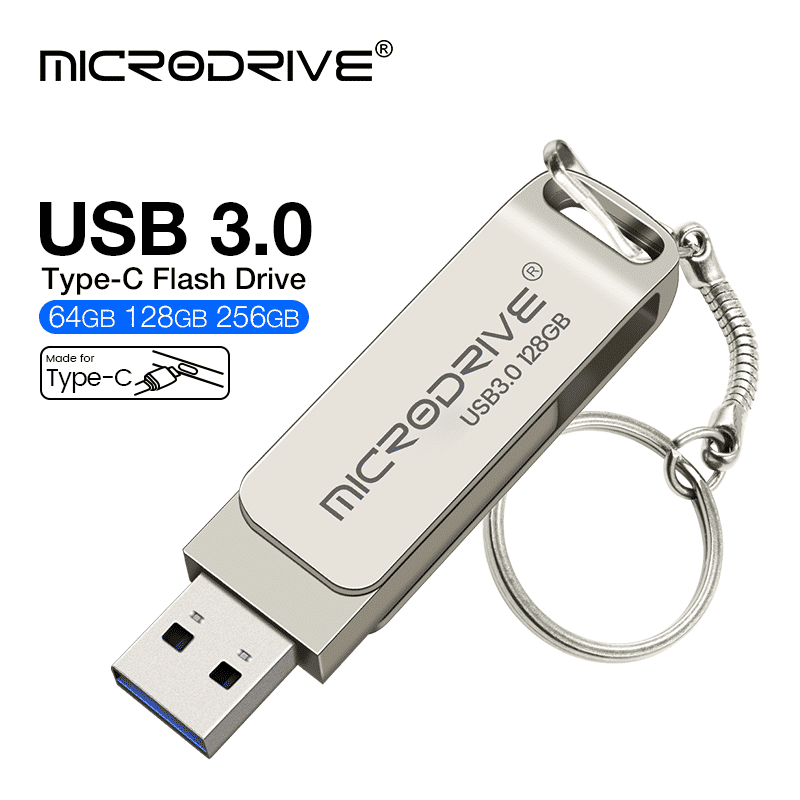 High-Speed Dual-Port Metal USB 3.0 OTG Flash Drive for Type-C & USB-A