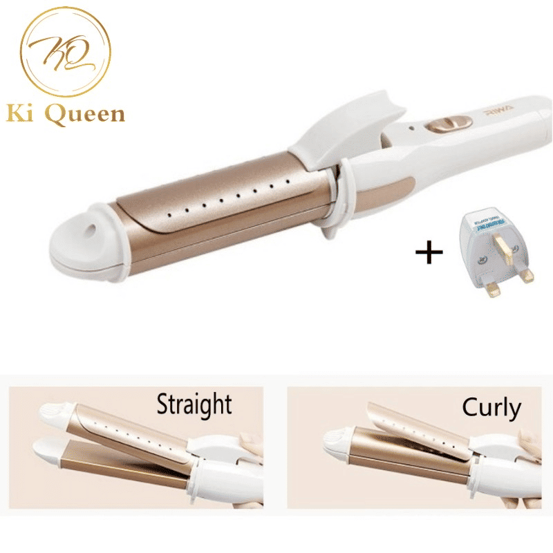 Efficient 2-in-1 Gold Hair Straightener & Curling Iron for Versatile Styling