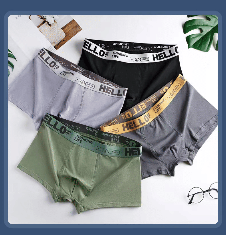 4-Pack Men's Cotton Graphene Boxer Briefs - Bacteriostat Youth Performance Underwear