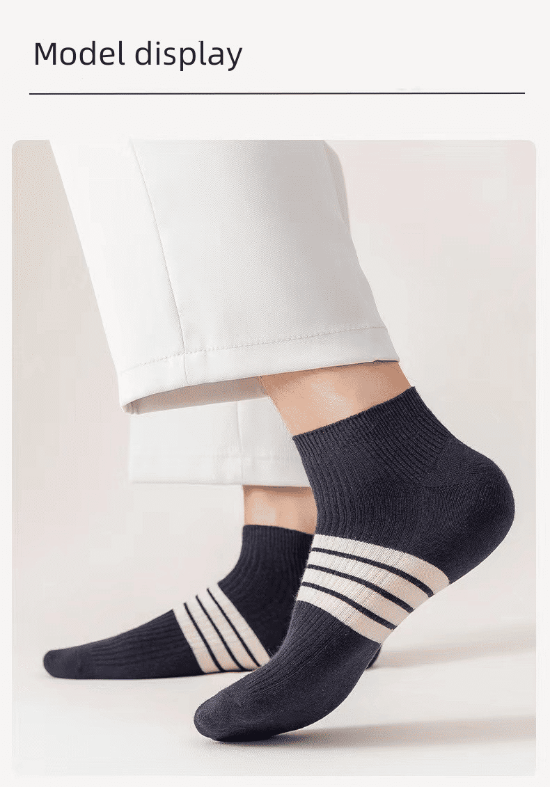 5 Pairs Men's Cotton Short Sports Sweat-Absorbing Odor-Proof Boat Socks Casual