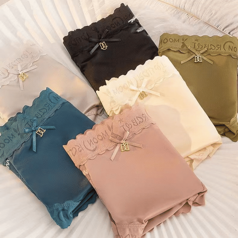 Women's Seamless Ice Silk Mid-Waist Panties - Breathable Antibacterial Cotton