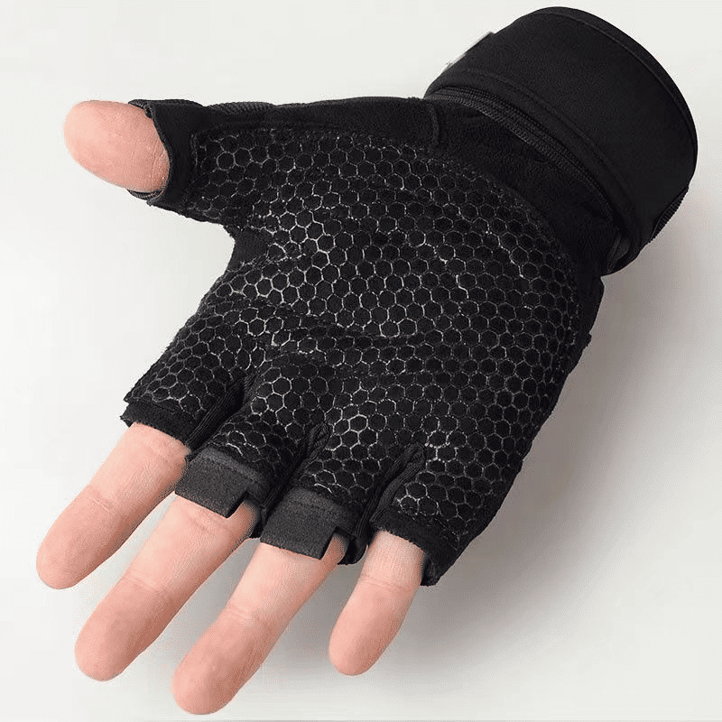 Unisex Long Wrist Half-Finger Cycling Gloves for Motorcycle Fitness Weightlifting