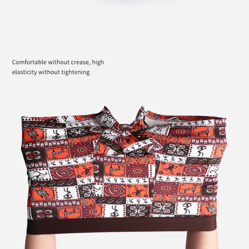 4-Pack Men's Ice Silk Boxer Briefs: Breathable, Comfortable, Fashion Print Underwear