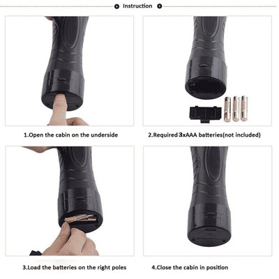 RUNSONE Realistic Vibrating Male Masturbator Cup - Flashlight Style Silicone Sex Toy