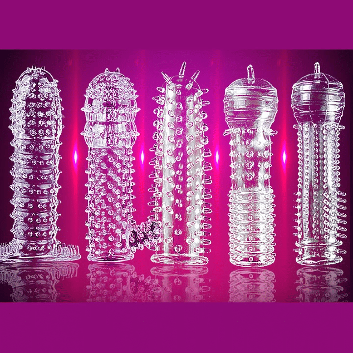 5-Pack Silicone Penis Sleeves: Enhancer, Extender, Delay Ring for Men's Pleasure