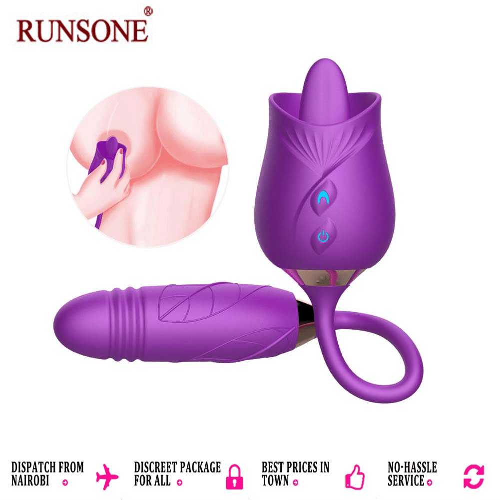 Ultimate Rose Toy Vibrator: Thrusting G-Spot, Clitoral Licking & Anal Stimulator