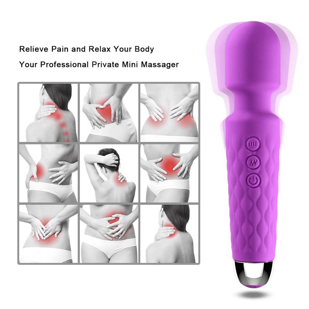 Rechargeable Cordless Wand Massager: Powerful, Waterproof, Body-Safe Silicone Stimulator