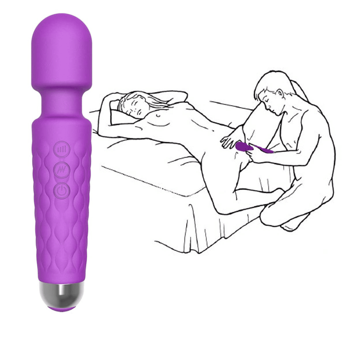 Rechargeable Cordless Wand Massager: Powerful, Waterproof, Body-Safe Silicone Stimulator