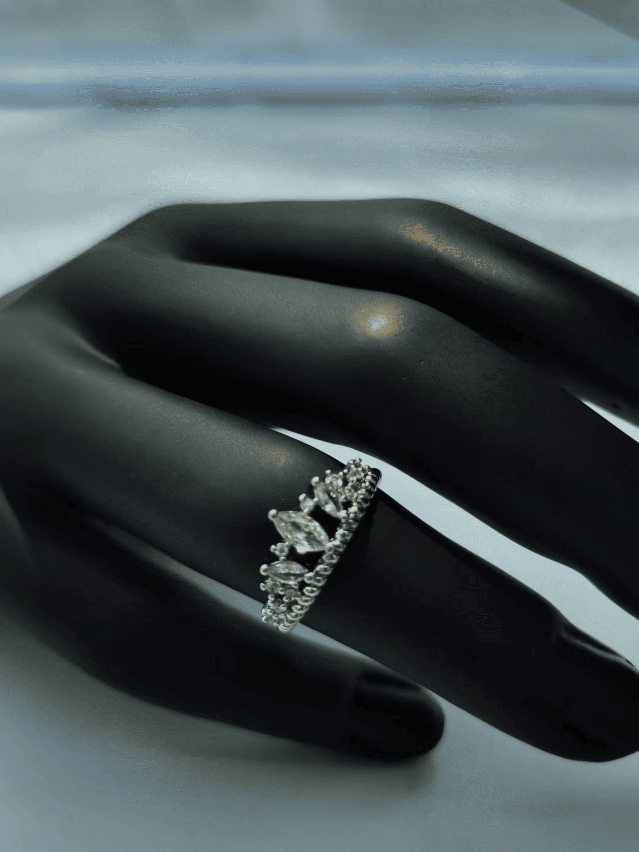 Elegant Adjustable Silver Plated Diamond Ring for Women - Wedding Engagement Gift