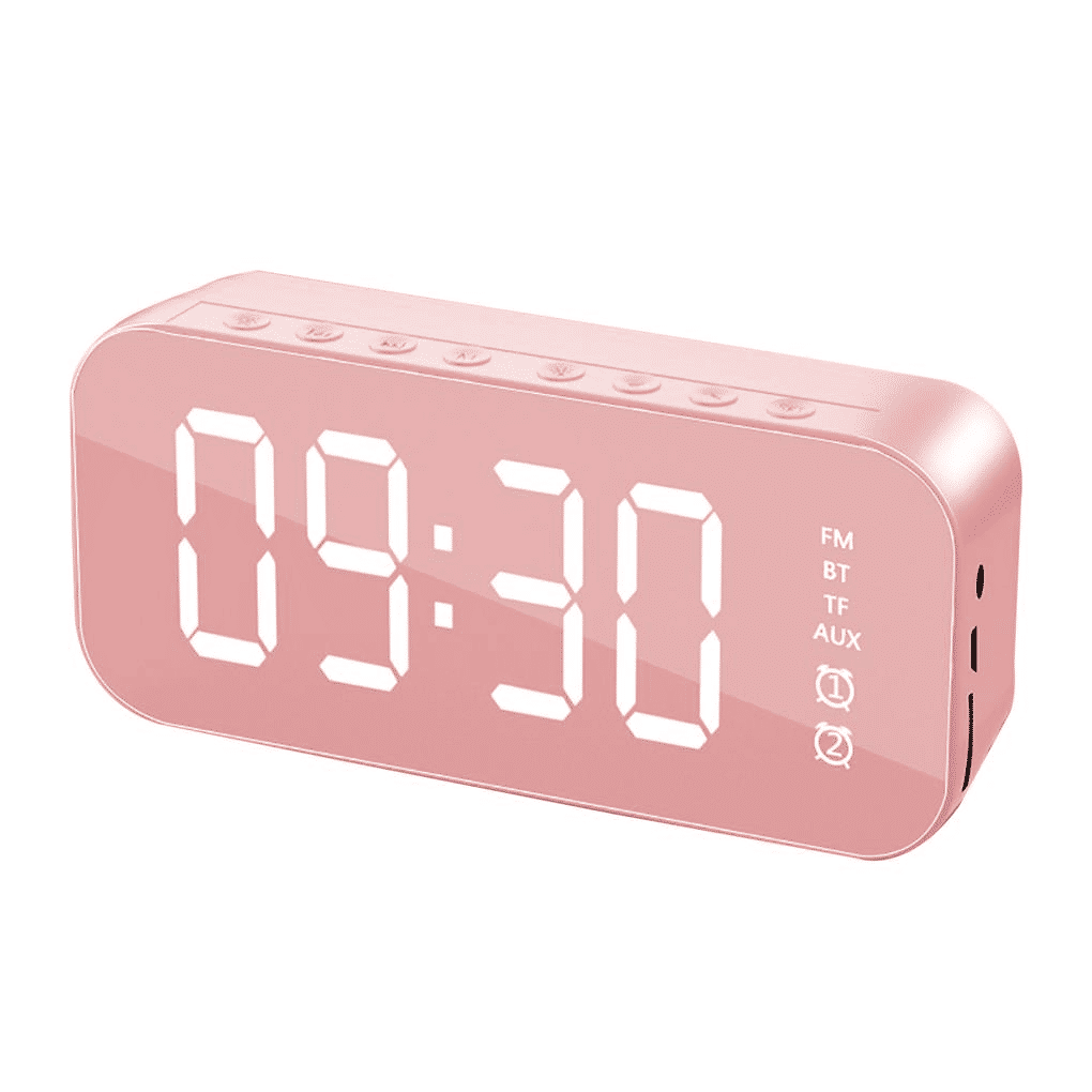 Multifunctional Wireless Bluetooth Speaker Mirror Alarm Clock with FM Radio