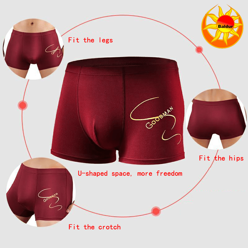 Baldur Men's 4-Pack Breathable Polyester Boxer Briefs - Soft, Stretch, Comfort