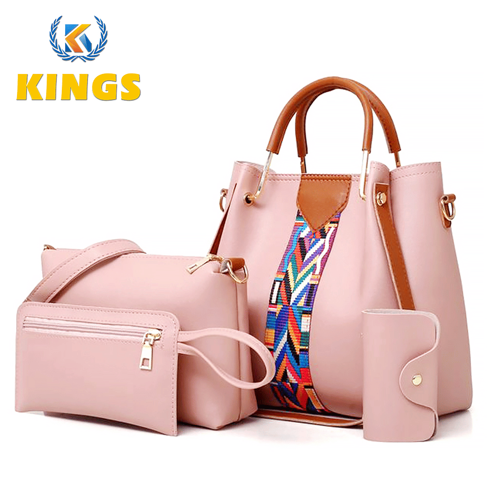 Elegant 4-Piece Waterproof PU Leather Handbag Set: Shoulder Tote & Sling Bags