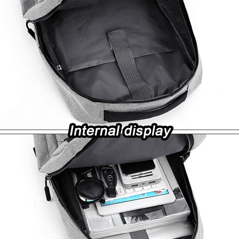 Men's Large Capacity Laptop Backpack Set with USB Charging Port