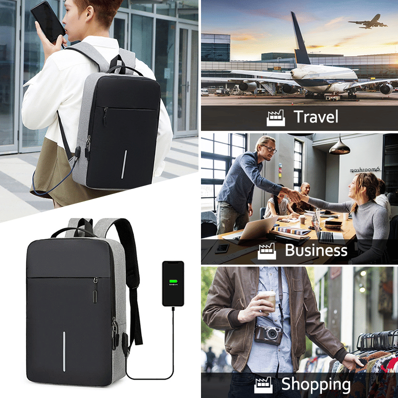 Spacious 15.6-inch Laptop Backpack with USB Charging Port & Large Capacity