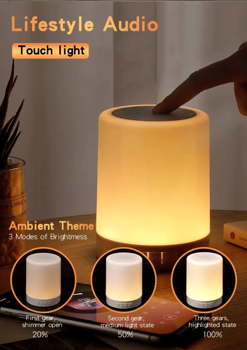 Y38 Smart Wake-Up Light, Touch Control, White Noise, 8 Alarm Bluetooth Speaker