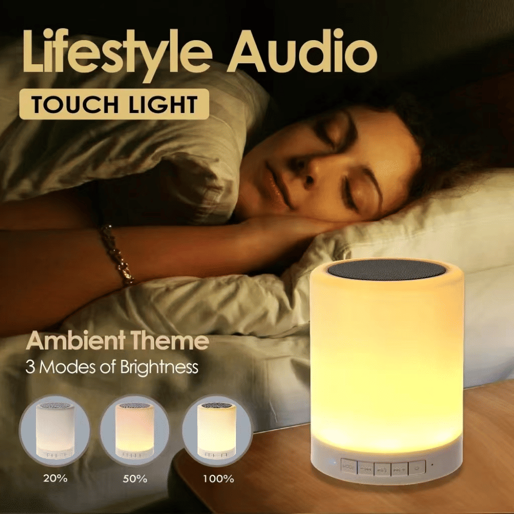 Y38 Smart Wake-Up Light, Touch Control, White Noise, 8 Alarm Bluetooth Speaker