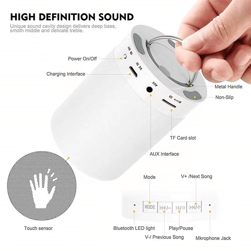 Y38 Smart Wake-Up Light, Touch Control, White Noise, 8 Alarm Bluetooth Speaker