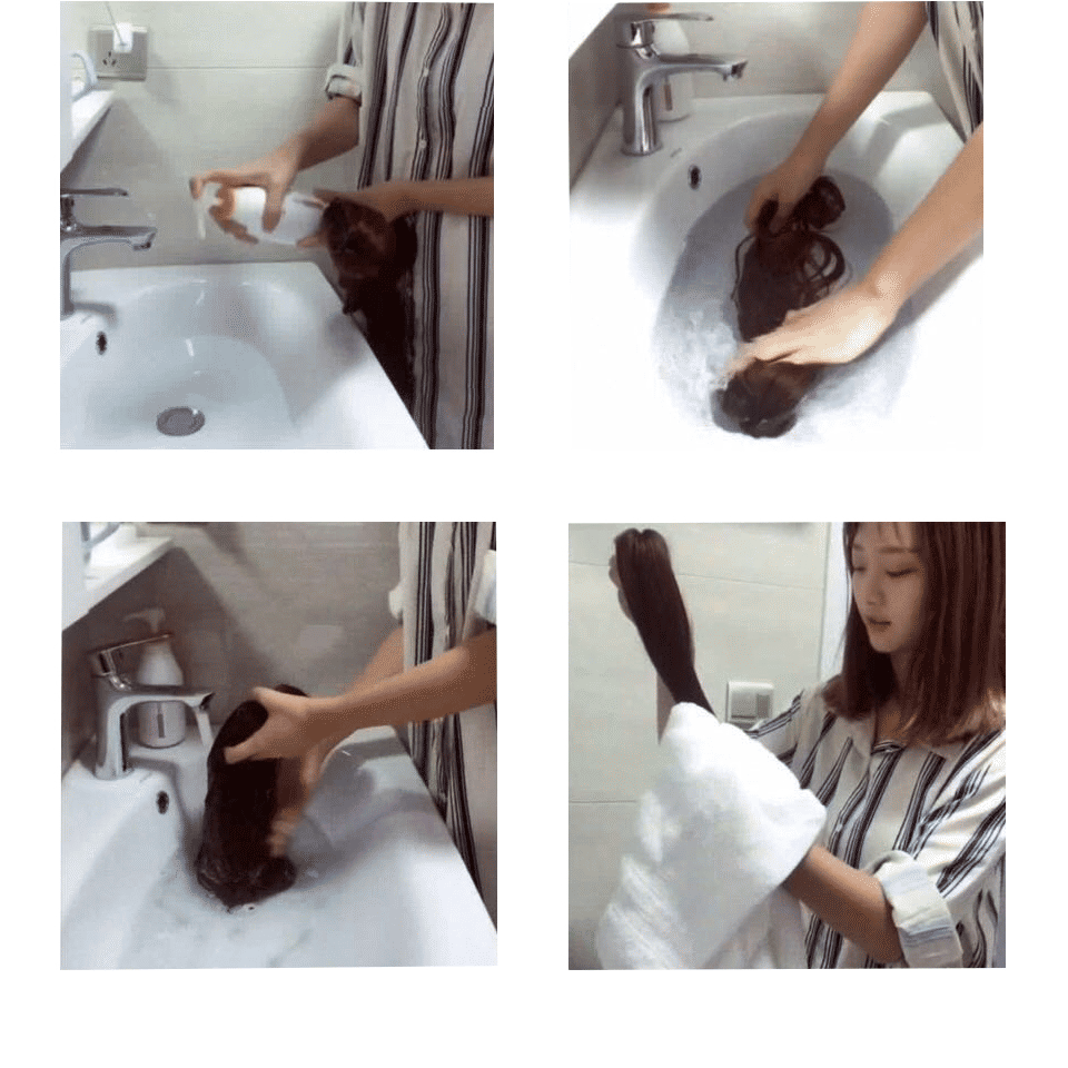 FBK Long Wavy Ombre Synthetic Wig: 26-Inch Black to Brown Gradient