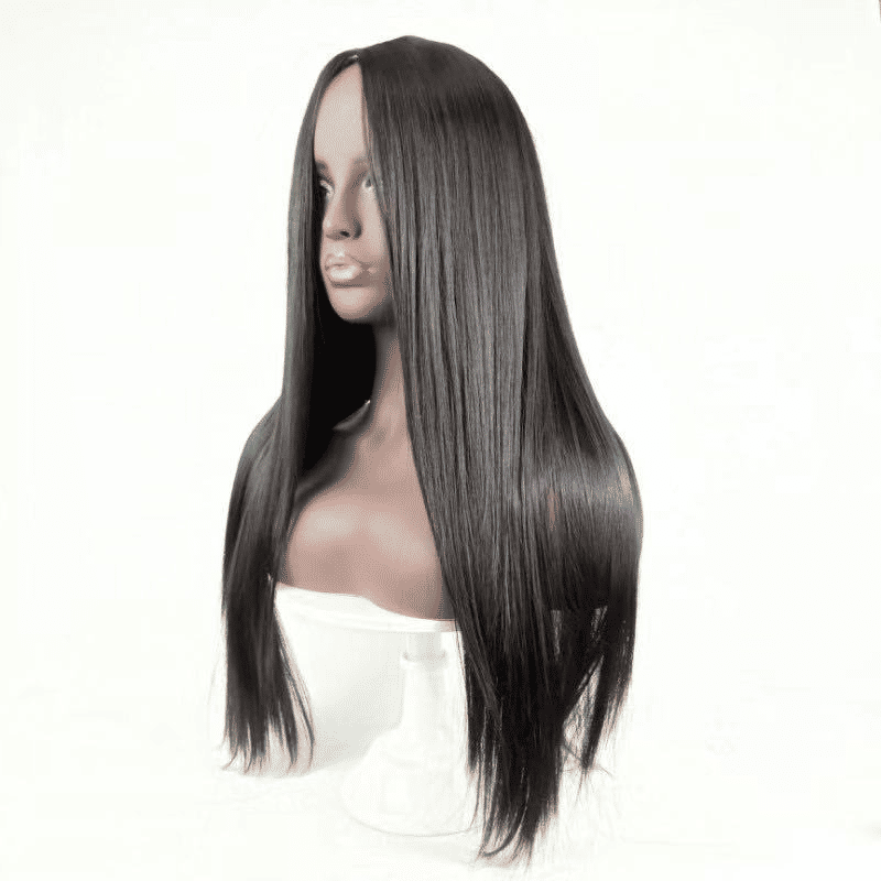 FBK Long Straight Synthetic Middle-Part Wig for Women