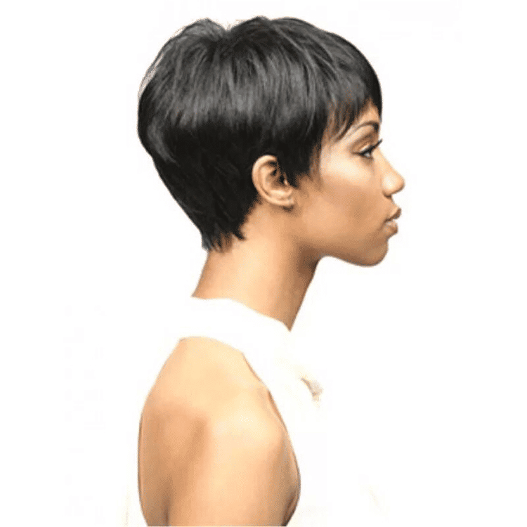 FBK Chic Black Short Pixie Cut Synthetic Wig for Women, Natural Look