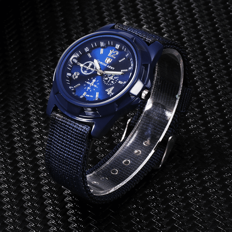 Durable Men's Military Outdoor Sports Watch - Braided Nylon Strap, Quartz Movement