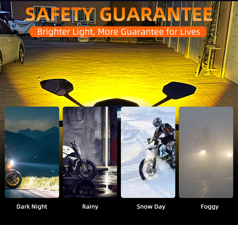 RV11 Bi-LED Motorcycle Headlight Bulb H4 32W 16000 Lumens Dual Color