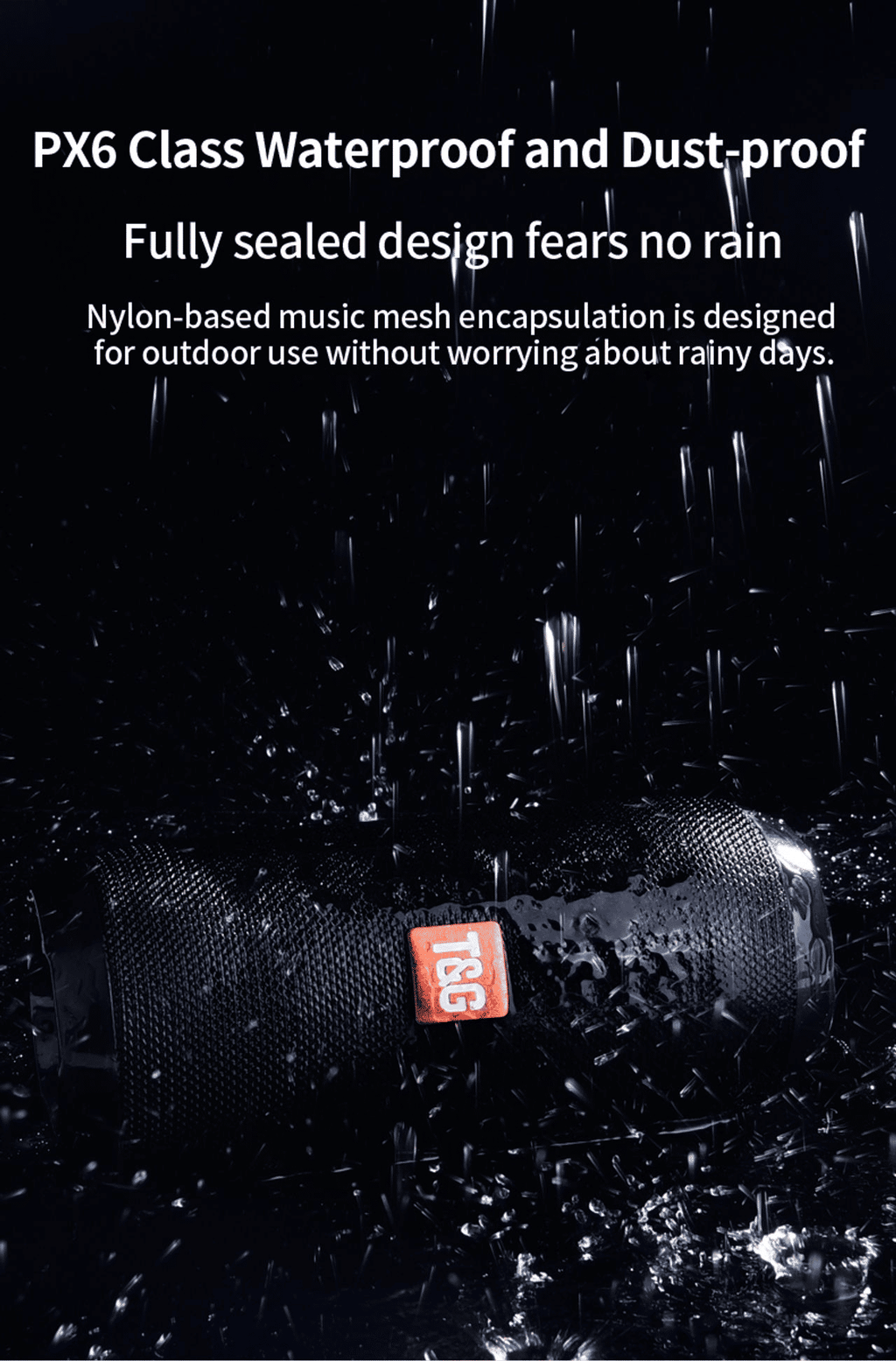 TG117 Portable Bluetooth Speaker Hi-Fi Wireless Loudspeaker with USB/TF Card Support