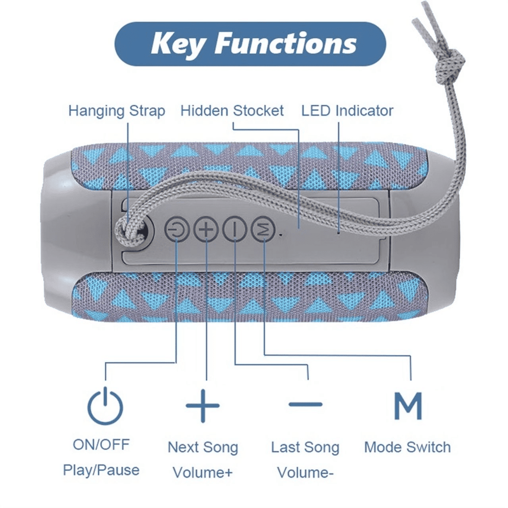 TG117 Portable Bluetooth Speaker Hi-Fi Wireless Loudspeaker with USB/TF Card Support