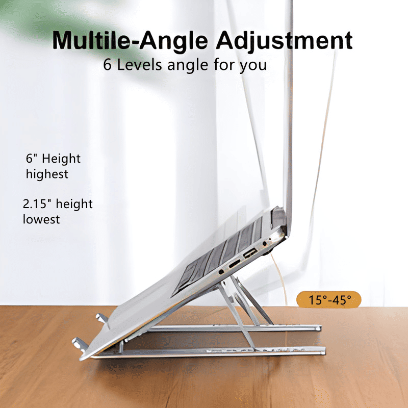 RichRipple Premium Aluminum Alloy Foldable Laptop Stand - Ergonomic Adjustable Riser