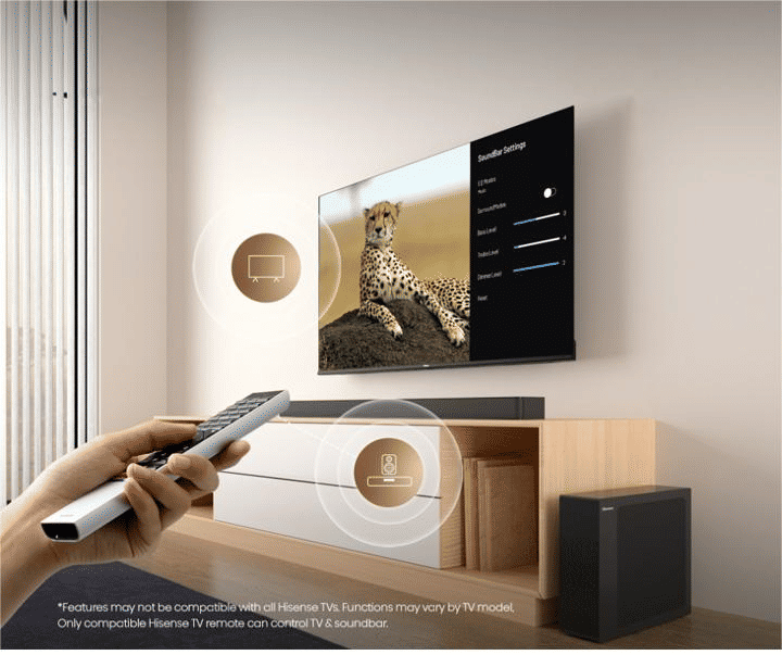 Hisense HS2100 2.1CH Soundbar with Wireless Subwoofer, Bluetooth Speaker, Remote