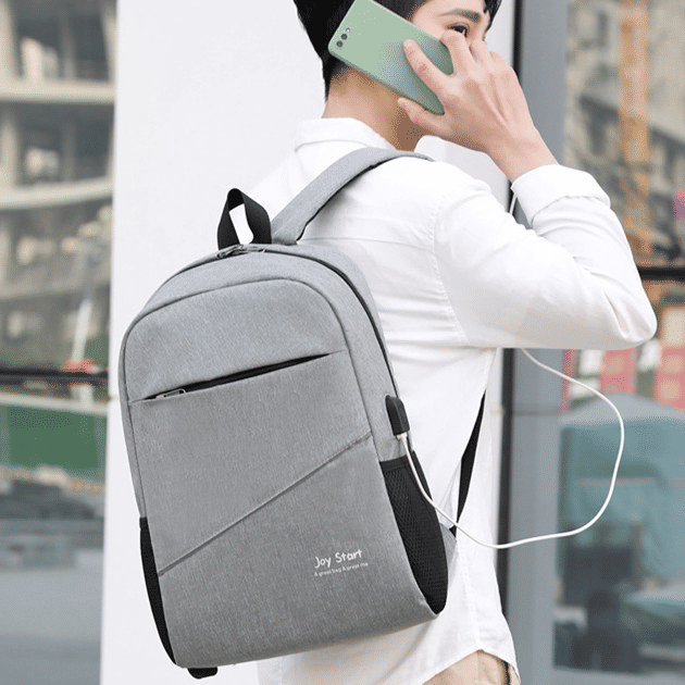 Durable 3-Piece Men's Anti-Theft USB Laptop Backpack Set: School, Travel, Leisure