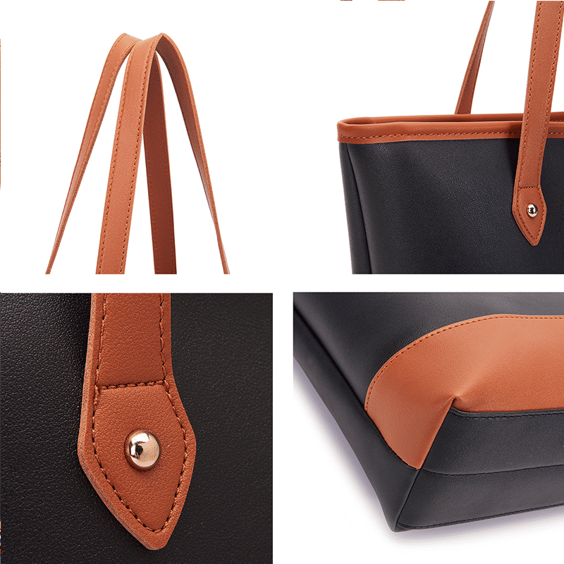 4-Piece Women's Handbag Set: Retro Elegant Large Capacity Shoulder Tote Bags