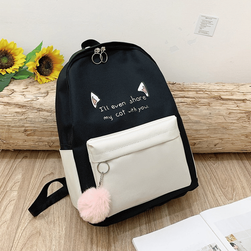 Stylish 4-Piece Nylon Handbag Set: Backpack, Tote, Crossbody, Clutch, Wallet