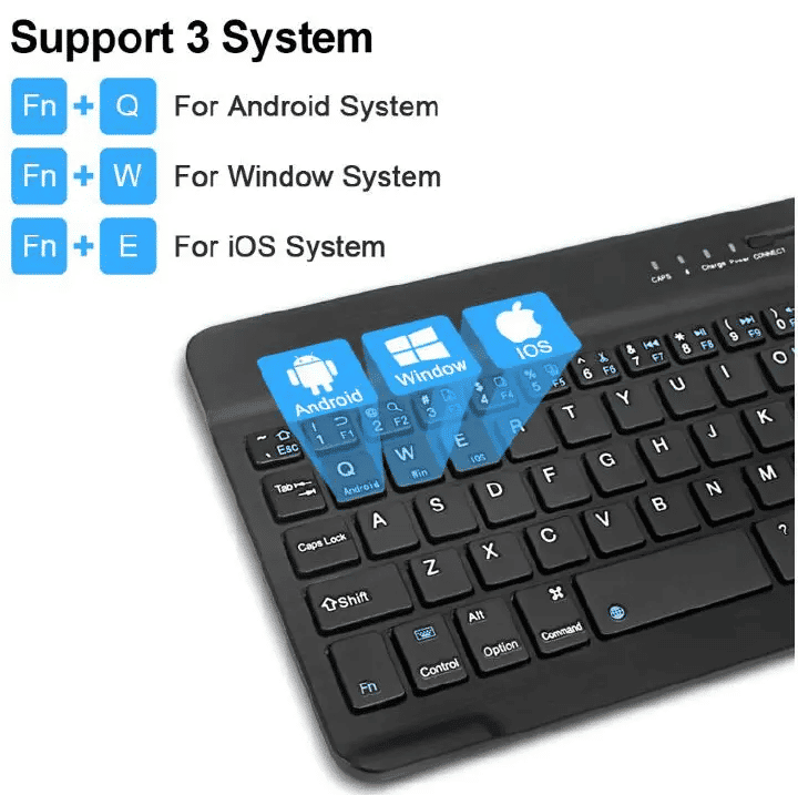 Ultra-Portable JC Mini Bluetooth Wireless Rechargeable Keyboard for Tablets & Laptops
