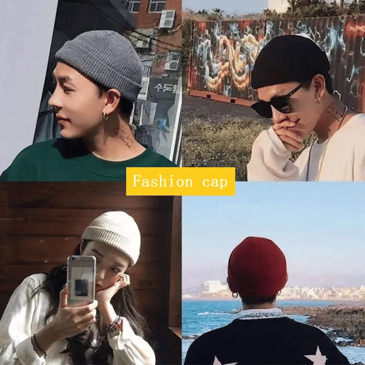 Premium Solid Color Knitted Beanie Hat - Warm, Stylish, Brimless Skullcap