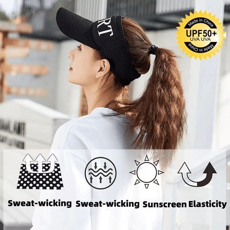 Women's Breathable Topless Sun Visor Hat - Outdoor Ladies Baseball Cap