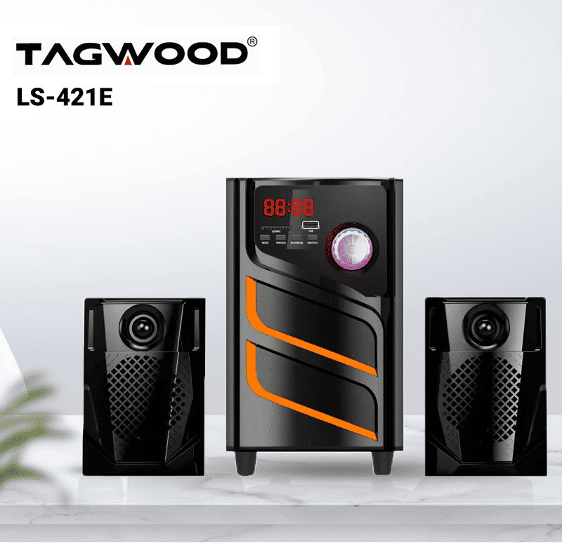 TAGWOOD LS-421E 2.1CH 6000W PMPO Home Audio Speaker System Bluetooth FM USB Powerful Bass