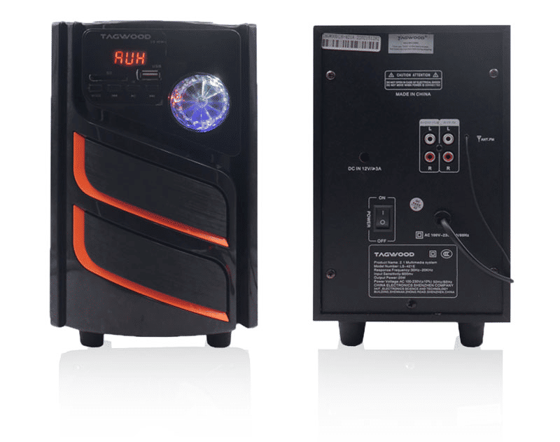 TAGWOOD LS-421E 2.1CH 6000W PMPO Home Audio Speaker System Bluetooth FM USB Powerful Bass