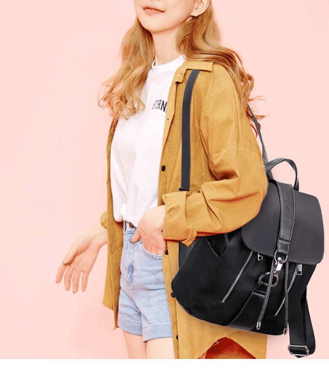Fashion Women's PU Leather Backpack Handbag - Flat Bottom School & Travel Bag