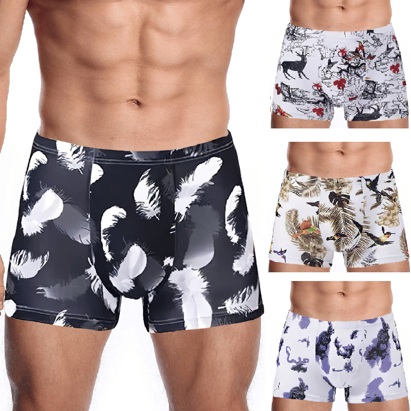 SXCHEN 4-Pack Men's Ultra-Soft Stretch Boxer Briefs | Breathable Plus Size Underwear