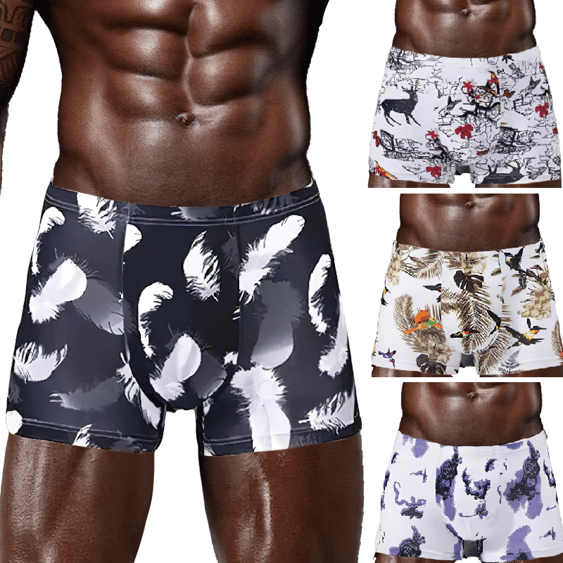 SXCHEN 4-Pack Men's Ultra-Soft Stretch Boxer Briefs | Breathable Plus Size Underwear