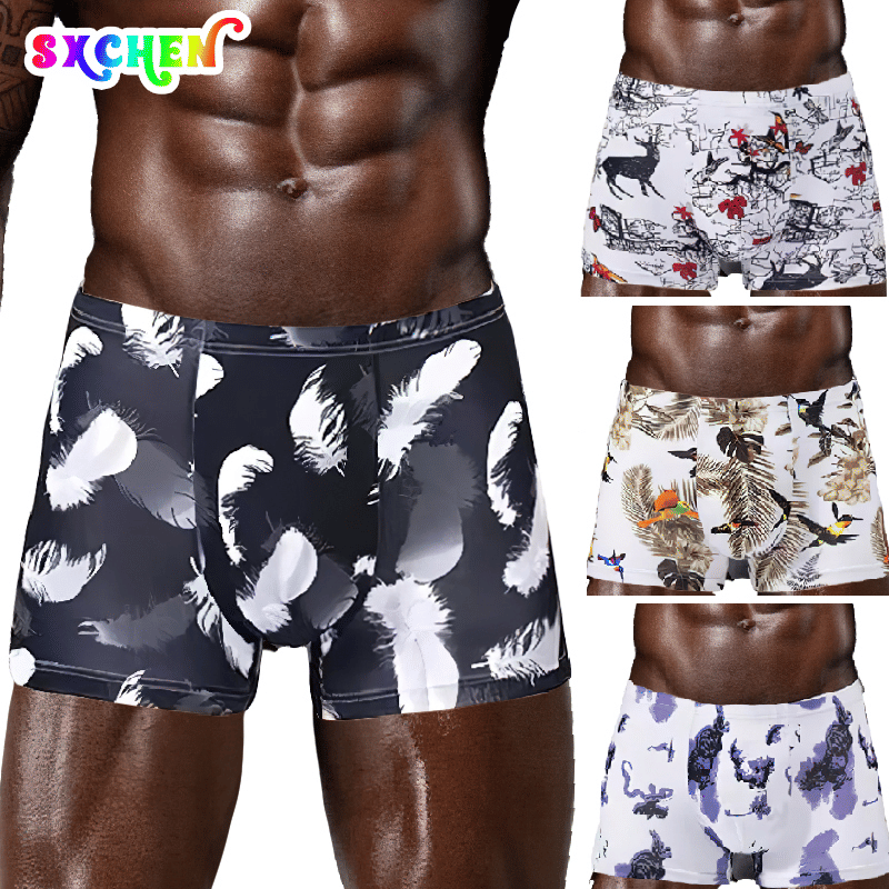 SXCHEN 4-Pack Men's Ultra-Soft Stretch Boxer Briefs | Breathable Plus Size Underwear