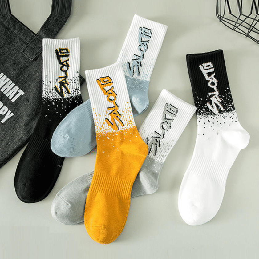 SXCHEN Men's Mid-Calf Athletic Socks: Trendy 5-Pack Cotton Blend Sports