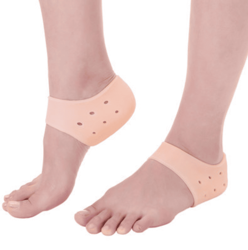 SXCHEN 2 Pairs Silicone Heel Protectors for Dry Cracked Heels & Pain Relief