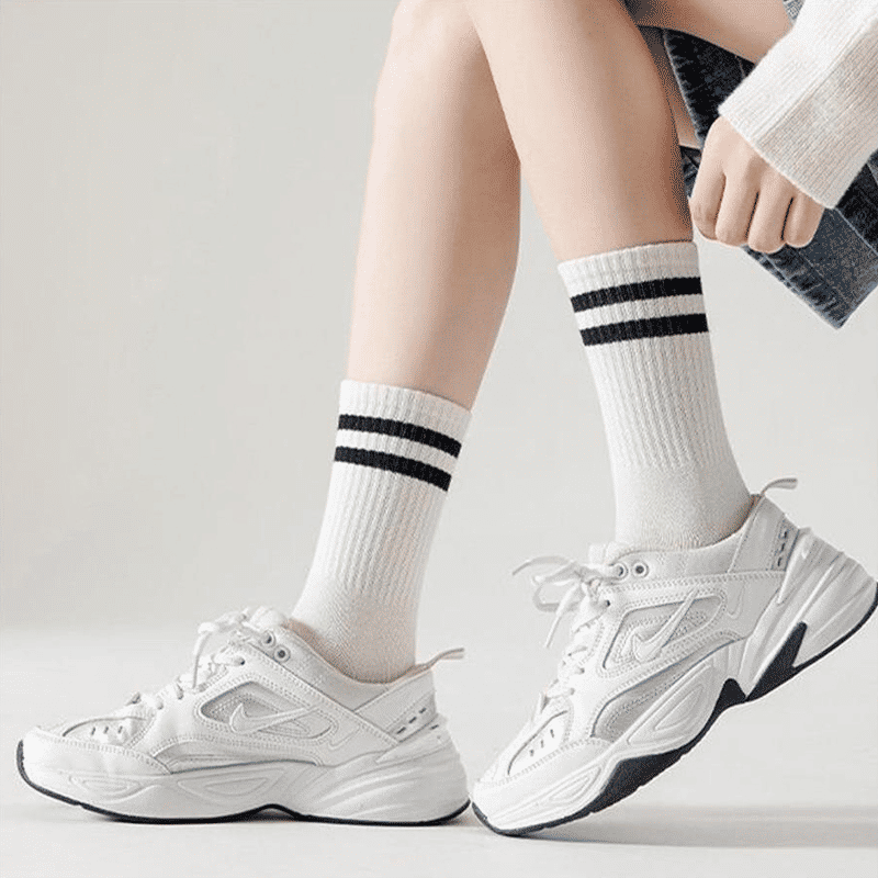 SXCHEN Unisex 5 Pairs Athletic Mid-Calf Socks - Trendy Sport & Casual